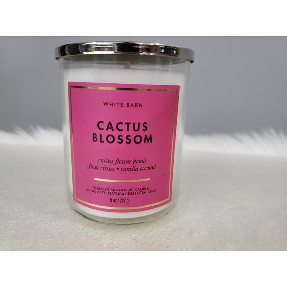 NEW‎ WHITE BARN (CACTUS BLOSSOM) Bath & Body Works Single Wick Candle HTF - Picture 1 of 4